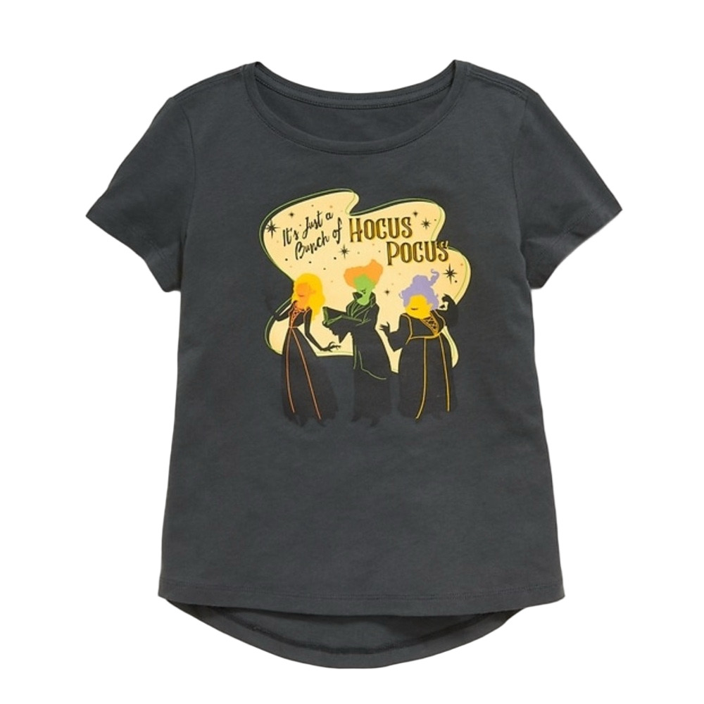 Girls 10 / 12 Old Navy X Disney Hocus Pocus Graphic Tee - Black NWT Halloween